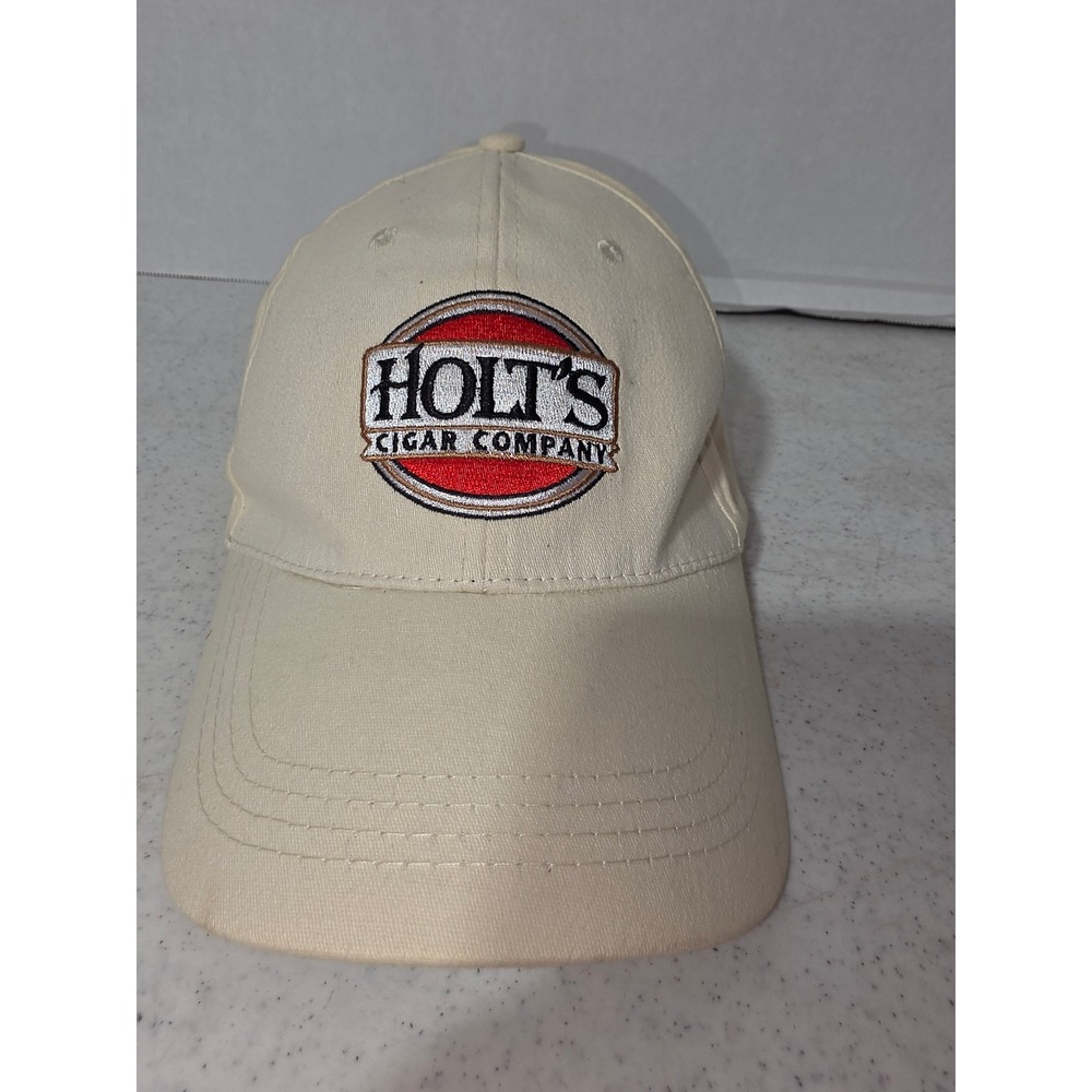 Holt's Cigar Company Baseball Cap Mens OSFM Cream Embroidered Logo Hat